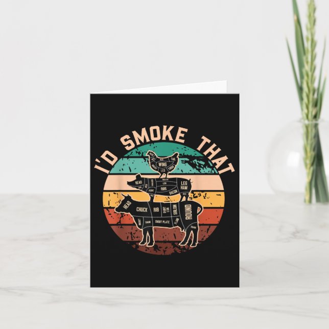 Carte Drôle Id Fumer Que Drôle Barbecue Retro Grilling (Devant)