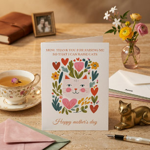 Carte drôle illustrée de fête des mères pour grand