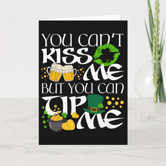 Carte Drôle Irish St Patrick's Day Serveuse Shamrock (Devant)
