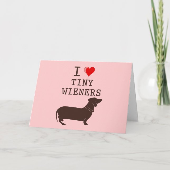 Carte Drôle J'adore le teckel Wiener miniature (Devant)