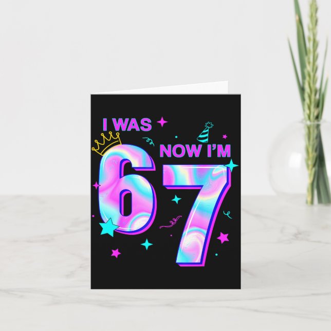 Carte Drôle J'avais 6 ans Maintenant j'ai 7 ans Six Sept (Devant)