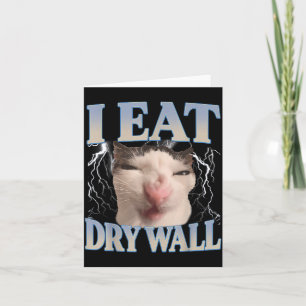 Carte Drôle Je Mange Mur Sec Mème Chat Bête Hommes Femme