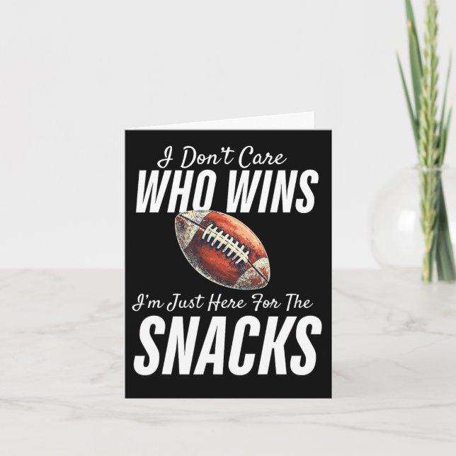 Carte Drôle Je me fiche de qui gagne Je suis juste ici p (Devant)