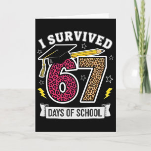 Carte Drôle Je Survivécu 67 Jours École Professeur Léopa