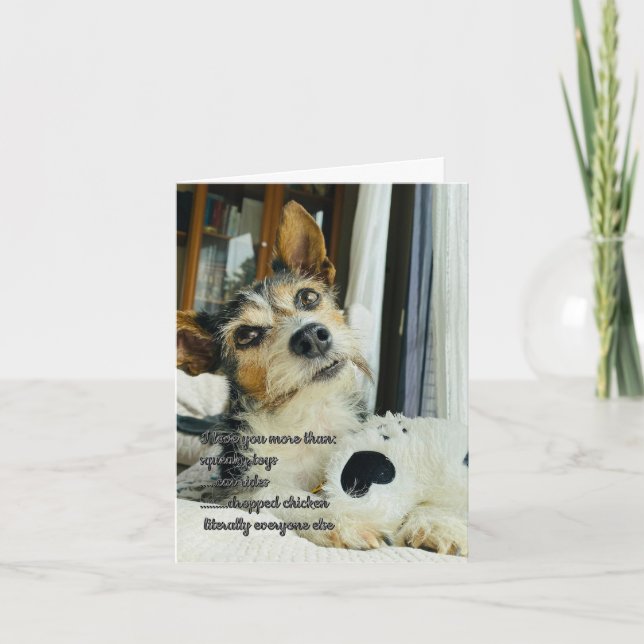 Carte drôle Je t'aime du chien (Devant)