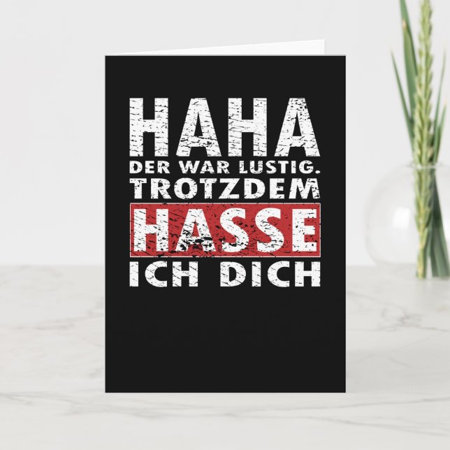 Carte Drôle Je Vous Déteste De Toute Façon Plaisanter En (Devant)