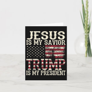 Carte Drôle Jésus Américain Est Mon Sauveur Trump Est Mo