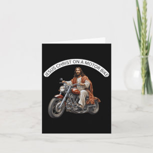 Carte Drôle Jésus Christ sur un vélo à moteur Christian 