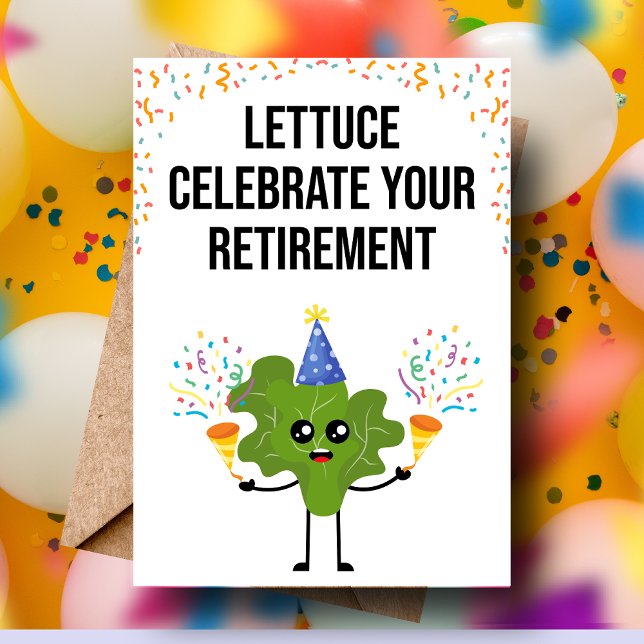 Carte Drôle Jeu de Lettuce Retraite Plier Salutation (Funny Lettuce Pun Retirement Greeting)