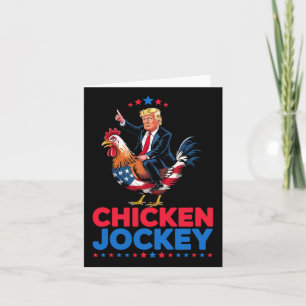 Carte Drôle Jockey de poulet Trump Mème