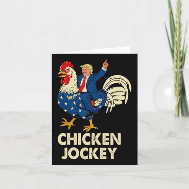 Carte Drôle Jockey De Poulet Trump Mème Pour Hommes Femm (Devant)
