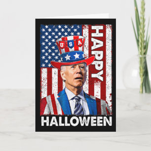 Carte Drôle Joe Biden 4 juillet Halloween joyeux Americ