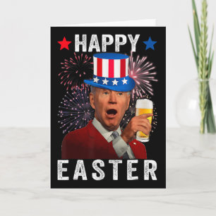Carte Drôle Joe Biden Confus Joyeuses Pâques Pour 4 Juil
