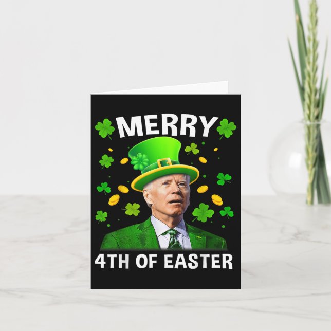 Carte Drôle Joe Biden Jour de la Saint Patrick Joyeux 4è (Devant)