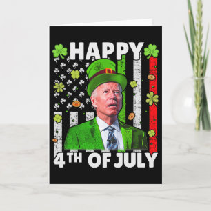 Carte Drôle Joe Biden Joyeux 4 juillet Confus St Patr
