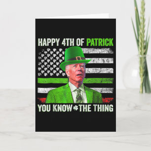 Carte Drôle Joe Biden Joyeux 4 juillet Confus St Patr