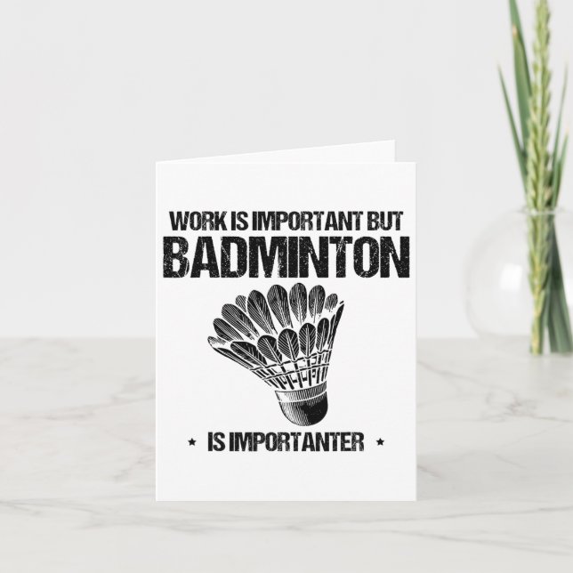 Carte Drôle Joueur Badminton Love Shuttle Design 12 (Devant)