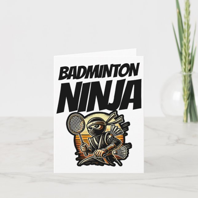 Carte Drôle Joueur Badminton Love Shuttle Design 26 (Devant)