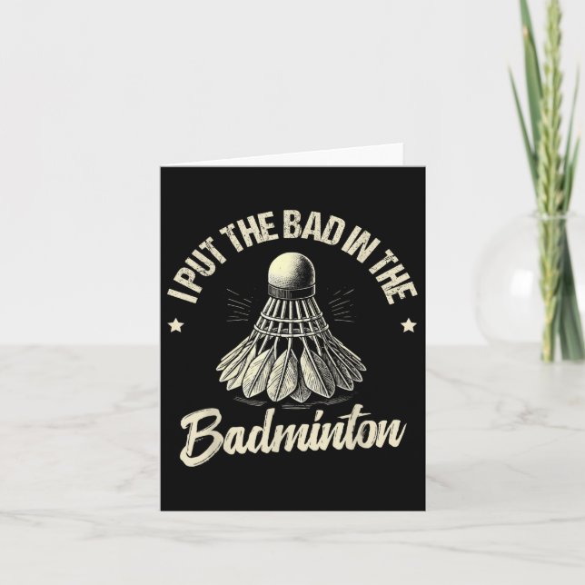 Carte Drôle Joueur Badminton Love Shuttle Design _7 (Devant)