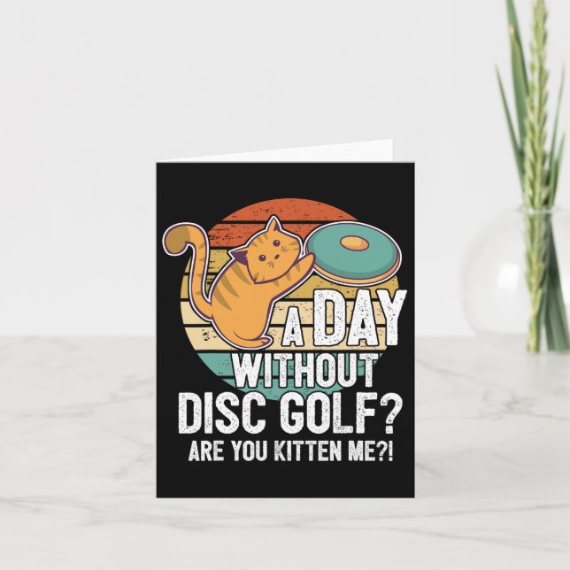 Carte Drôle Joueur De Golf Disque Je Chat Avec Disque Ki (Devant)