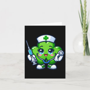 Carte Drôle Jour de la Saint Patrick Shamrock Infirmière
