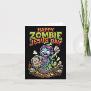 Carte Drôle journée de Jésus zombie heureux de Pâques ho