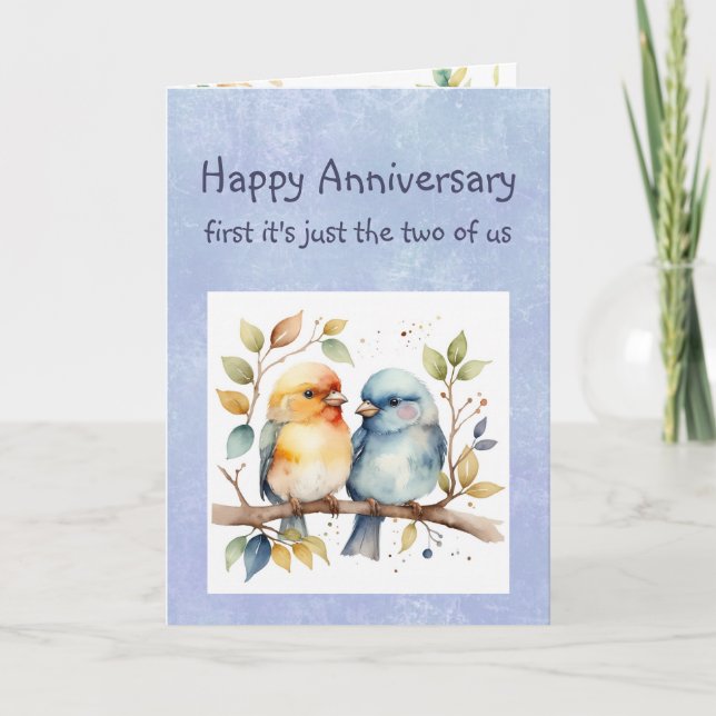Carte Drôle Joyeux Anniversaire Amour Mignonne Lovebirds (Devant)