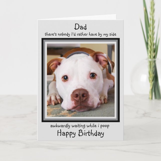 Carte Drôle Joyeux Anniversaire Chien Papa Black Cute Ch (Devant)