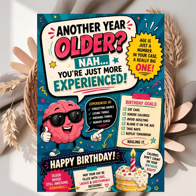 Carte Drôle Joyeux Anniversaire Une Année de Plus (Créateur téléchargé)