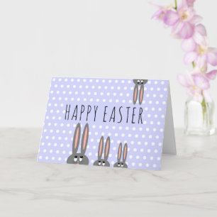 Carte Drôle Joyeux Bunnies de Pâques Enfants Nom de la s