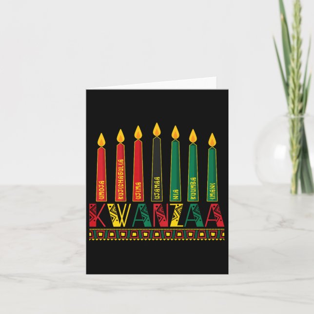 Carte Drôle Joyeux Kwanzaa Kinara Principes Chandelles P (Devant)