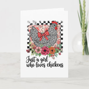 Carte Drôle Juste Une Fille Qui Aime Les Poules Thanksgi