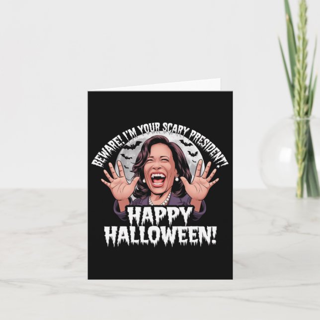Carte Drôle Kamala Harris Épouvantable Blague Halloween  (Devant)