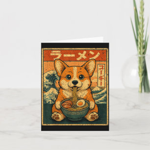 Carte Drôle Kawaii Ramen Corgi Nouilles Japonaises Corgi