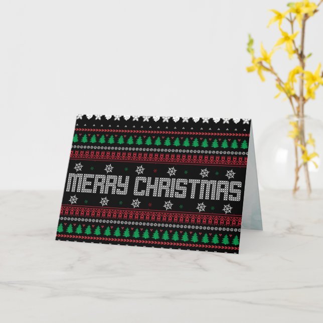 Carte Drôle laid Joyeux Noël motif (Fleur jaune)
