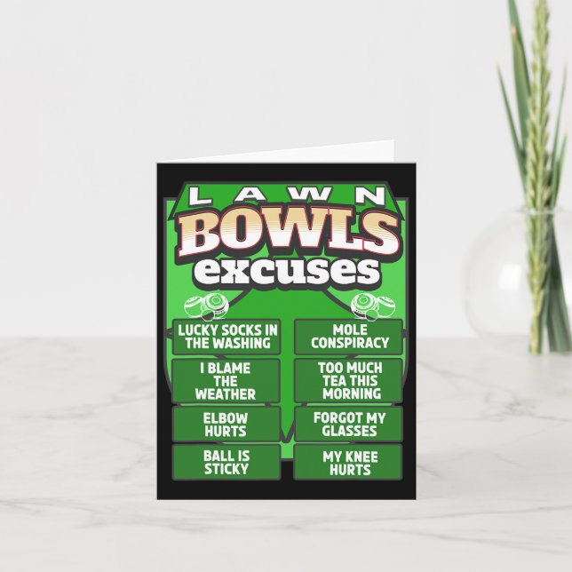 Carte Drôle Les Bowls De Pelouse Excusent Idée Pour Les  (Devant)