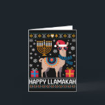 Carte Drole Llamakah Lama Heureux Avec Menorah<br><div class="desc">Drole Llamakah Lama Heureux Avec Menorah</div>
