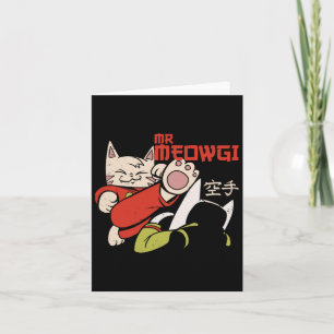 Carte Drôle M. Meowgi Karate Chat Meow Design Hommes Fem