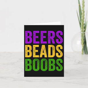 Carte Drôle Mardi Gras Beers Beads Breast Teast New Orle