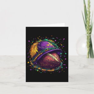Carte Drôle Mardi Gras perles de football Nouvelle-Orléa