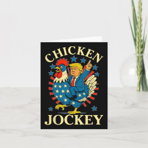 Carte Drôle Mème Jockey de poulet