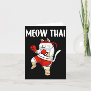 Carte Drôle Meow Thai Design Pour Hommes Femmes Muay Tha