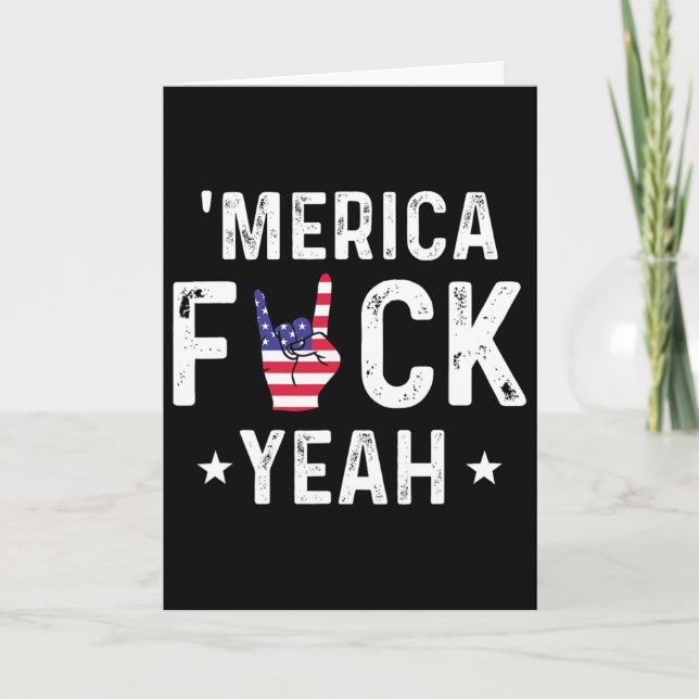Carte Drôle Merica Ouais 4 Juillet  (Devant)
