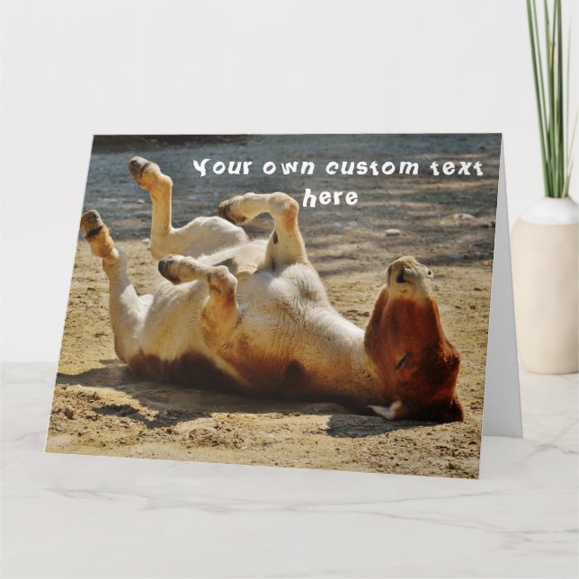Carte Drôle mignon Cheeky Donkey Custom Joyeux Anniversa (Devant)