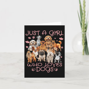 Carte Drôle mignon Chien Puppy Amoureux Juste Une Fille