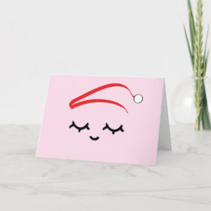 Carte Drôle mignon tendance Sleepy lashes Noël 2020