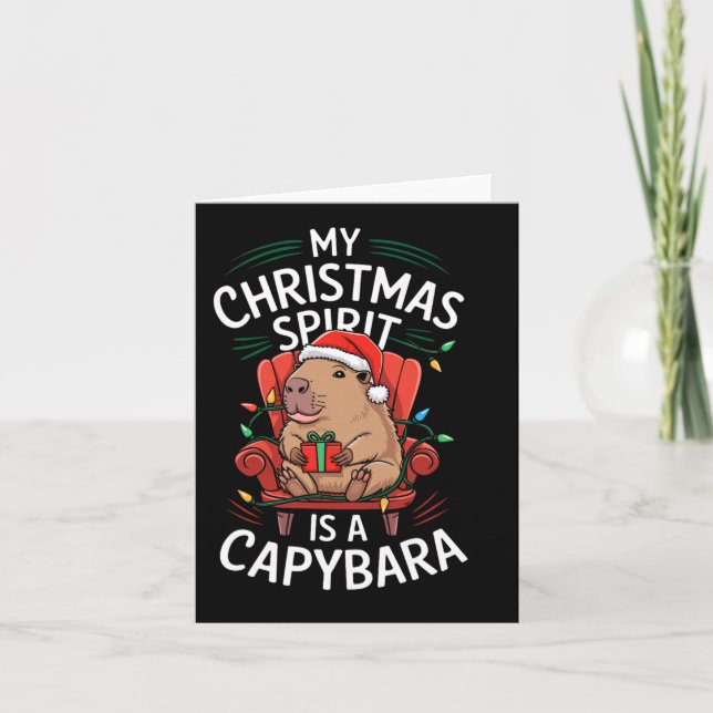 Carte Drôle Mon Esprit De Noël Capybara Qui Correspond À (Devant)