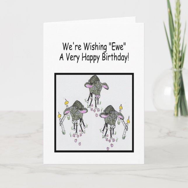 Carte Drôle Mouton Noir Joyeux Salutation d'anniversaire (Devant)