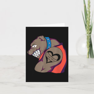 Carte Drôle Musculaire Chien à Chien J'aime maman Tattoo