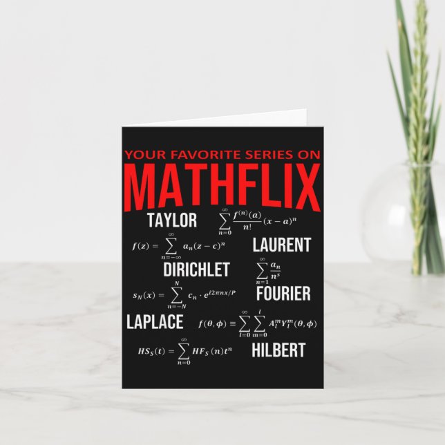 Carte Drôle Nerd Votre Série Préférée Sur Mathflix Maths (Devant)